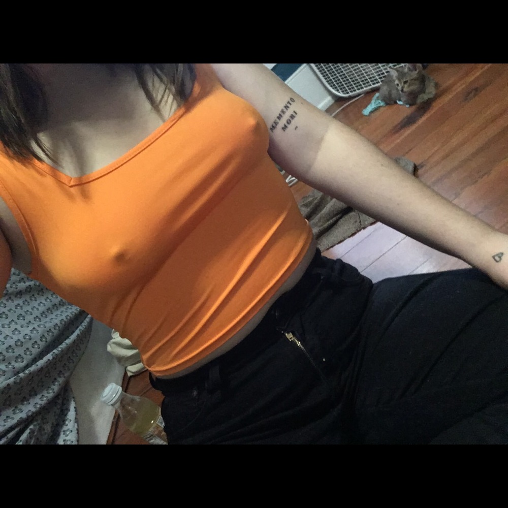 Neon Orange Crop Top